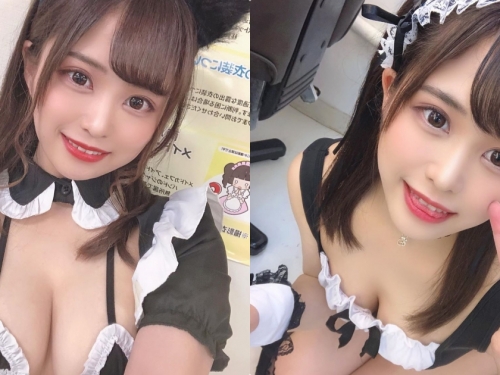 巨乳女僕「堀內玲」愛用深溝誘惑，由上往下的視角「事業線被看光」！