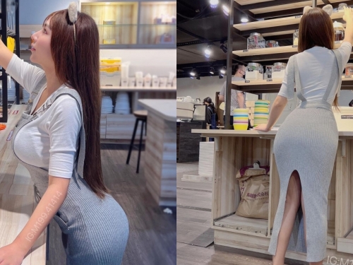 巨乳小隻馬「念念」DIY做蛋糕，包緊緊還是藏不住「前凸後翹」超火辣曲線！