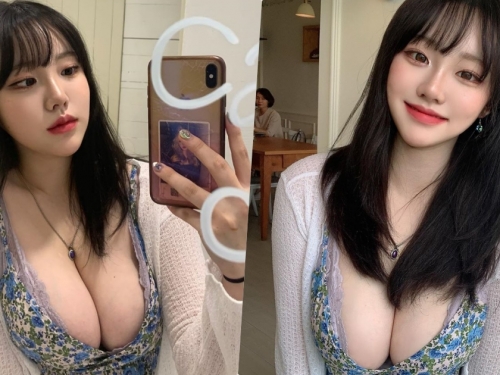 無法忽視的大乳量！韓國巨乳妹子「秀出極品深溝」，奶香味太濃厚！
