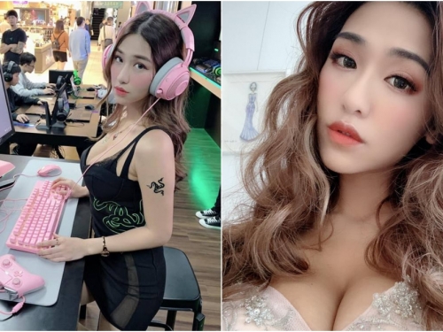 正妹打遊戲94吸睛！F級辣模「Aqqcami」低胸洋裝稱霸展場 大家排隊打她中路啦～