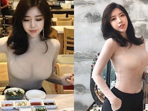 這樣算是有穿衣服？餐廳驚見正妹著「超透明上衣」，打卡拍照「形狀畢現」也太害羞