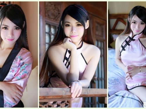 好煽情！爆乳「肚兜大奶妹」E奶誘惑有夠迷人！超極致「性感美腿」畫面好銷魂…