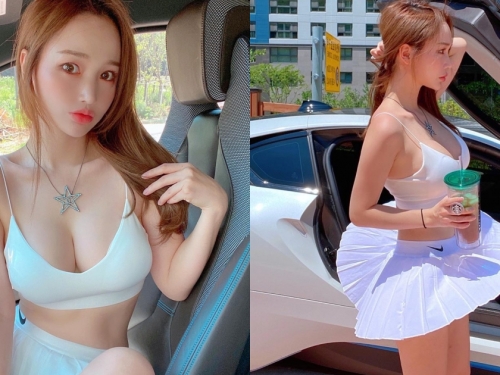 風好喧囂！「爆乳辣妹」小裙子翻飛好刺激，頂級美腿和絕對領域讓人好期待下一秒！