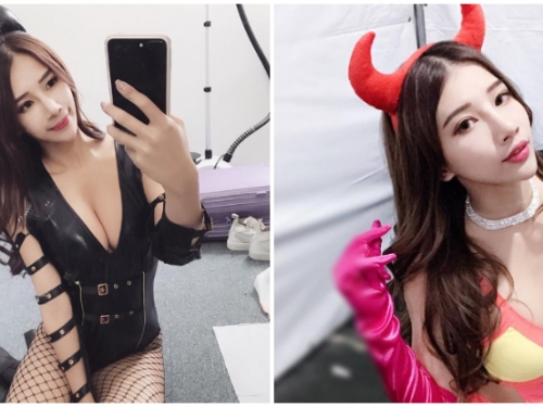 長腿「爆乳正妹」化身貓女還有小惡魔！用胸爆曲線問你想帶誰回家？