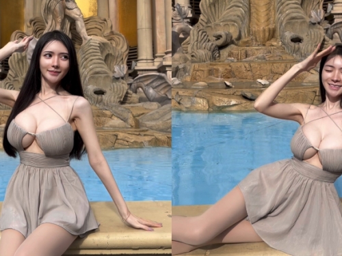 火辣寶貝《Angelina岑熙》在羅馬許願池前展現最大「兩枚誠意」