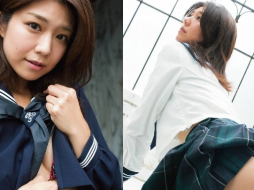 女星「藤木由貴」再曬寫真辣照！化身「制服學生妹」解放美胸蜜臀