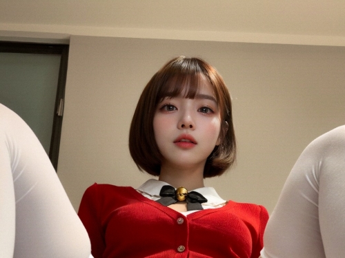 red + cardigan + (Platinum)