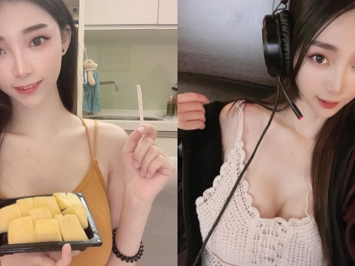 小仙女邀你吃鳳梨，「白皙正妹」Lily細肩帶小背心好清涼，光看胃口就很好～