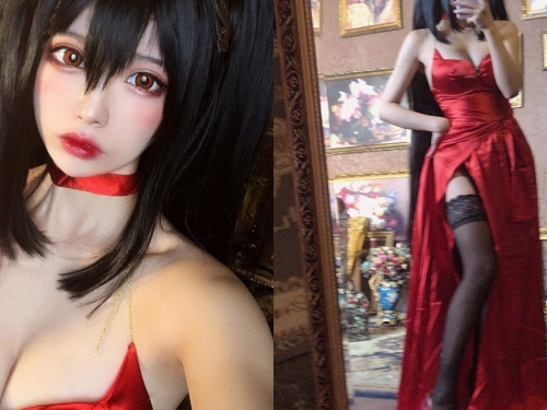 軟萌「巨乳蘿莉」的逆襲！穿上大人戰袍，豔紅爆乳高衩禮服「性感度MAX」！