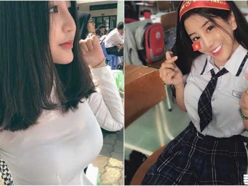 神級越南「大奶學生妹」！校服下的「霸氣乳量」藏不住！隨便穿都是爆乳邊緣啊！