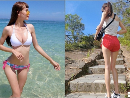 超強大「美乳長腿妹」！光背影就秒殺眾人，正面比基尼照「大奶細腰」不得了啊！