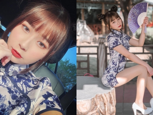 旗袍94辣！超萌娃娃臉正妹「QQ」身形曼妙，白皙美腿和圓潤蜜桃讓人讚爆