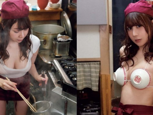 真．碗公奶！拉麵店員「爆乳甩麵」　奶大到碗都快罩不住！
