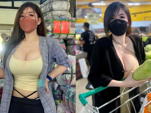 神到了！網路瘋傳「爆乳倉管」辣照　緊繃上衣擋不住豐滿奶球