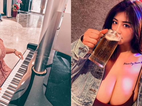 超狂「巨乳鋼琴妹」Chloe貝貝兩種造型大反差！細肩帶hold「豐滿雙球」搖搖欲墜啦！