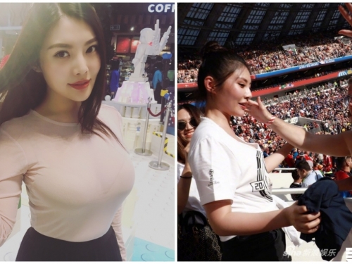 「第一美乳」世足場上辣翻！「E奶車頭燈」太猛，老外球迷直接飛撲了！