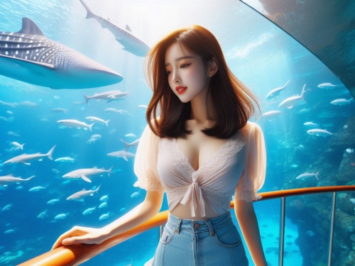 帶著妹子一起去水族館