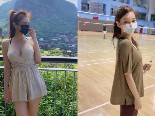 風景區巧遇甜美直播主「孫卉彤Candy」，最近興趣是打羽毛球！