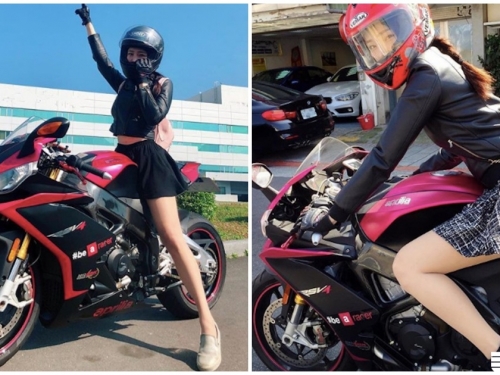 好辣！路上重機正妹「長腿超逆天」，不科學比例「脫掉還有渾圓美乳」！