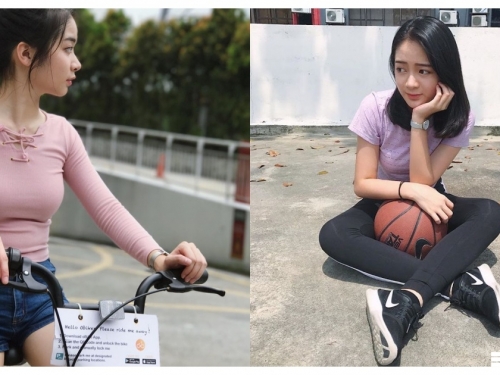 好可愛！濃眉大眼「場邊學妹」太萌了，沒想到穿起緊身上衣「形狀畢露」有點厲害...