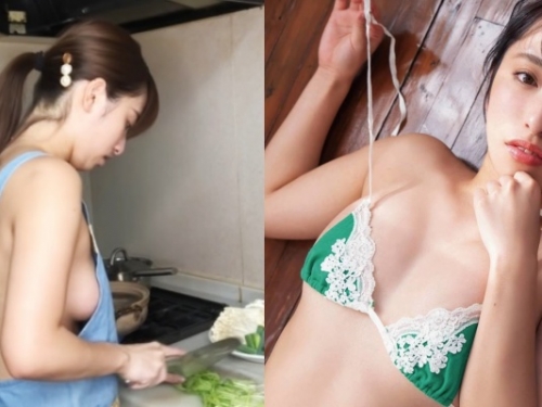 「裸體圍裙」做菜爆紅！F 乳正妹「高梨瑞樹」曝光新寫真　大展好身材