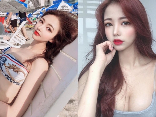 紅髮正妹「mia」度假時炸出深溝，白嫩美乳有夠搶眼啊！