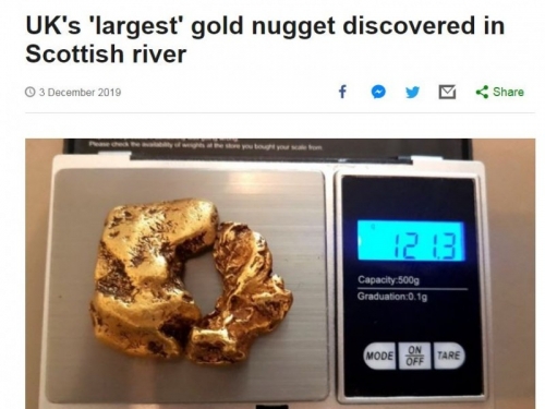 價值318萬！淘金客發現英國史上最大金塊 外型如甜甜圈