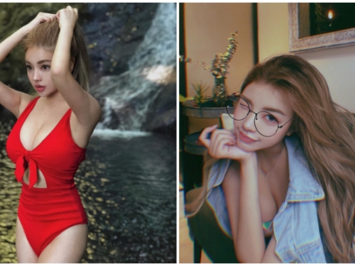 湖中女神有爆乳！氣質「巨乳正妹」黃琳在溪邊大曬美乳美腿，完全沒人在看風景啦！