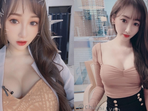 美腿直播主「嚴琪琪」誘惑自拍，胸前深V「美乳超凸出」！