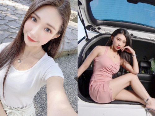 副駕正取！甜美正妹「小曖萱Strawberry」水汪大眼太吸睛，香車配美人剛好一次包軌！
