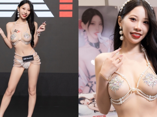 性感辣妹「玟妡 WenHsin」透視裝超挑逗，「誘惑胸型」好明顯呀！