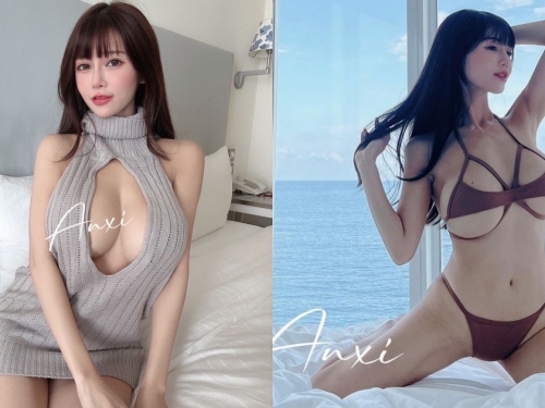 巨乳甜心「安希」飯店渡假辣穿比基尼！整片落地窗被外面遊客看光光！