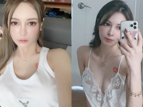 迷人正妹「最愛在家低胸自拍」，性感睡衣風格「嫩乳好養眼」！