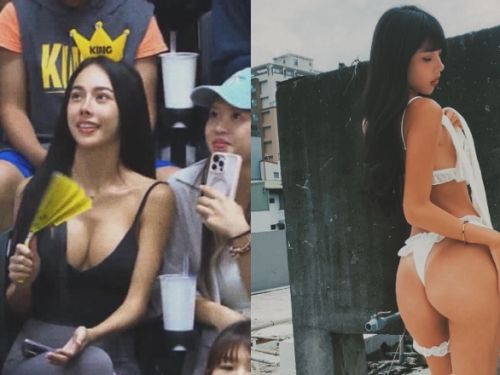 新莊籃球比賽場邊爆乳美女引起關注　原來是翹臀女王李尾巴