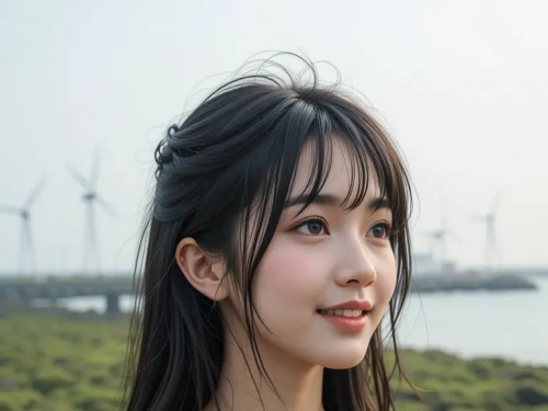Wind, kissing hair tips