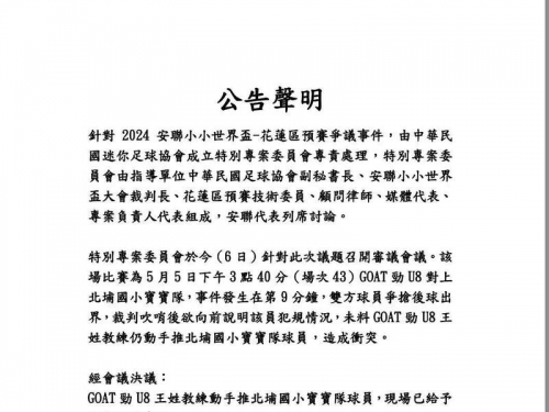 足球》迷你足球賽教練竟動手推小球員？ 協會懲處出爐