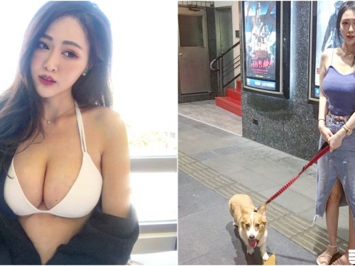 看電影遇到「大奶遛狗正妹」！身材火辣太犯規！原來還是服飾店「美女店員」啊！