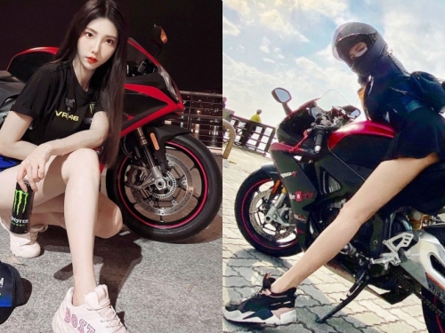重機女神「王晨飄」奔馳時的辣腿太誘惑，白嫩曲線讓人好想巧遇！