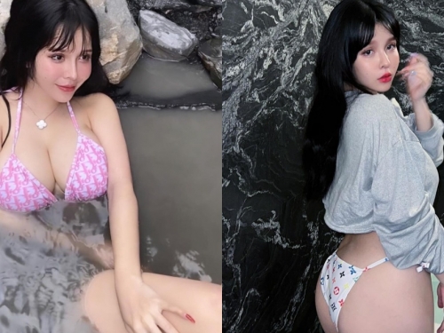 巨乳波神「Mandi香菱」比基尼辣泡野溪，「渾圓雙球＋飽滿蜜桃」浮出水面！