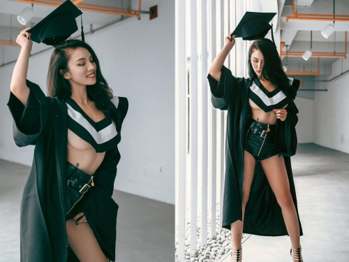 最胸學士照！高科大女大生Effi「南半球炸裂」比例超犯規　網：想和你當同學