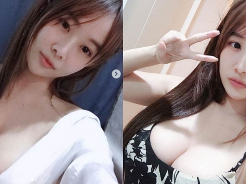 童顏巨乳妹「濃濃奶球」超豪放，大尺自拍「外露誘惑深溝」！