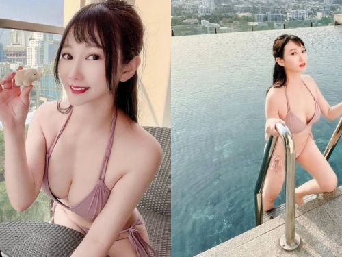 甜美正妹「又又」曼谷旅行解放！無邊際泳池秀「火辣比基尼」好養眼