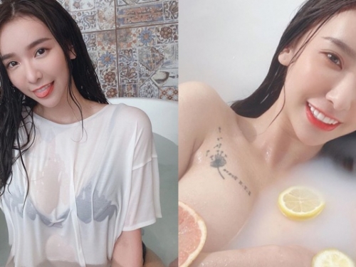 小隻馬正妹「雅涵 Kimi」濕身泡牛奶水果浴噴性感！網友神回：人生活得不如一片檸檬