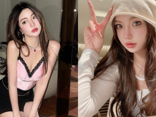正妹賣家「粉紅造型好搶眼」，「性感的事業線」魅力太強大！