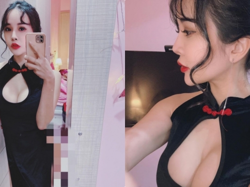 性感正妹「瑄妹」挖空旗袍太火辣，「飽滿的深溝視角」好兇狠！