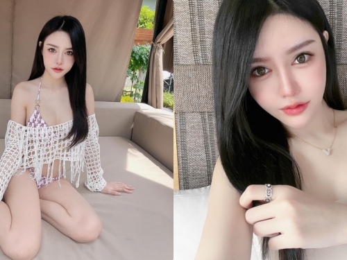 大眼正妹「EMMY」雪白美肌好光滑，穿比基尼的畫面太火辣！