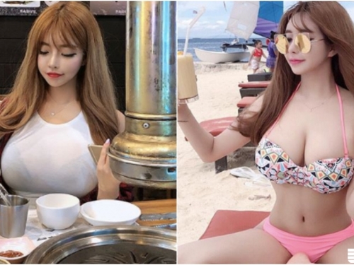 吃燒烤對面驚見「超狂乳量正妹」！盤子都比不上「渾圓飽滿」！穿上泳衣連路人都傻眼！