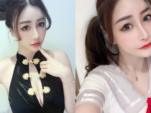 穿旗袍現出深溝的正妹「李萱」，「波濤洶湧的畫面」讓人震撼！