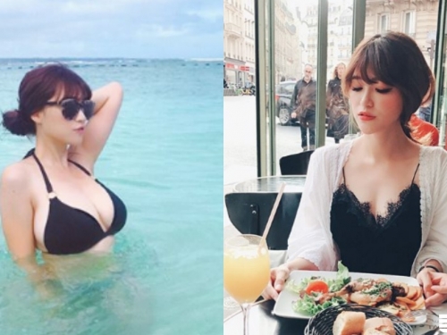 仙女超級派！氣質網美「派大茹」胸前長輩大解放，出國度假比基尼快被撐壞啦！