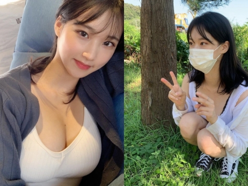 「蹲在地上的萌妹」其實身材超兇，賞芒草時「展現誘惑線條」！